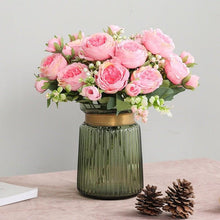 Load image into Gallery viewer, Beautiful Rose Peony Artificial Silk Eucalyptus Fake Flowers Small bouquet Flores Home Party Spring Wedding Decoration Artificial Silk Rose Flower Bouquet Lifelike Fake Rose for Wedding Home Party Decoration Event Gift