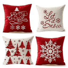 Load image into Gallery viewer, Beautiful Snowflake In Red Merry Christmas Gifts Xmas Cushion Cover Case Decorations Winter Holiday Party Pillow Zipper Pillowcase For Sofa Home Office Living Room Car
