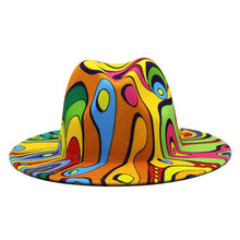 Load image into Gallery viewer, Beautiful Two Tone Luxury Fedora Hat Men's and Women's Hat Unique Retro Design Men's Fedoras Hat Colorful Fedoras Jazz Cap Elegant Soft Hat Wide Brim Party Hats 56-58CM