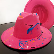 Load image into Gallery viewer, Beautiful Two Tone Luxury Fedora Hat Men's and Women's Hat Unique Retro Design Men's Fedoras Hat Colorful Fedoras Jazz Cap Elegant Soft Hat Wide Brim Party Hats 56-58CM