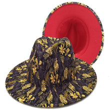 Load image into Gallery viewer, Beautiful Two Tone Luxury Fedora Hat Men's and Women's Hat Unique Retro Design Men's Fedoras Hat Colorful Fedoras Jazz Cap Elegant Soft Hat Wide Brim Party Hats 56-58CM