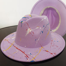 Load image into Gallery viewer, Beautiful Two Tone Luxury Fedora Hat Men's and Women's Hat Unique Retro Design Men's Fedoras Hat Colorful Fedoras Jazz Cap Elegant Soft Hat Wide Brim Party Hats 56-58CM