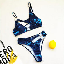 Load image into Gallery viewer, Beautiful Women Bikini Bathing Suit Cut Out Swimwear Chain Ring Swimming Suit For Women Two Piece Swimsuit Women Tight Summer Swimwear Bikini Glamorous String Bra Swimsuit Beach Wear