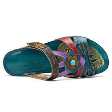 Load image into Gallery viewer, Beautiful Women Sandals Ethnic Flower Summer Shoes Casual Beach Shoes Flip Flop Platform Sandals Slip On Mules Slide Shoes Wide With Platform Sandals With Flower Casual Loafers Shoes