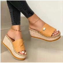 Load image into Gallery viewer, Beautiful Women Sandals Ethnic Flower Summer Shoes Casual Beach Shoes Flip Flop Platform Sandals Slip On Mules Slide Shoes Wide With Platform Sandals With Flower Casual Loafers Shoes