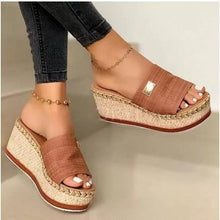 Load image into Gallery viewer, Beautiful Women Sandals Ethnic Flower Summer Shoes Casual Beach Shoes Flip Flop Platform Sandals Slip On Mules Slide Shoes Wide With Platform Sandals With Flower Casual Loafers Shoes