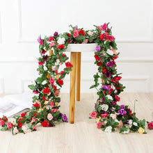 Load image into Gallery viewer, Beautifully Designed 250CM Rose Artificial Flowers Christmas Garland for Wedding Home Room Decoration Spring Autumn Garden Arch Fake Plant Vine