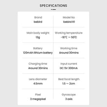 Load image into Gallery viewer, Bebird R1 Wireless Intelligent Visual Otoscope Ear Cleaner