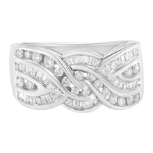 Load image into Gallery viewer, 10K White Gold Diamond Bypass Ring (1 Cttw, H-I Color, I1-I2 Clarity) - Size 6-3/4