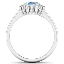 Load image into Gallery viewer, 1.62 Carat Genuine Aquamarine and White Diamond 14K White Gold Ring
