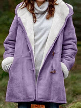 Load image into Gallery viewer, Full Size Pocketed Long Sleeve Hooded Toggle Jacket – Stylish & Functional Outerwear for Women