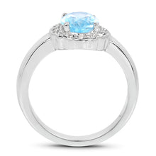 Load image into Gallery viewer, 2.58 Carat Genuine Blue Topaz and White Topaz .925 Sterling Silver Ring