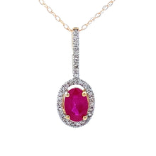 Load image into Gallery viewer, .45ct Ruby Diamond Fashion Pendants 10KT Yellow Gold