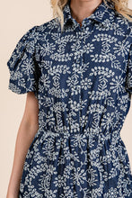 Load image into Gallery viewer, Natural Leaf Pattern Eyelet Lace Puff Sleeve Dress For Women – Elegant and Feminine Eyelet Lace Dress with Puff Sleeves