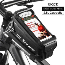 Load image into Gallery viewer, Bicycle Bag Phone Bag Waterproof Front Frame Cycling Bag Sensitive Touch Screen Road Bike Bag Bicycle Phone Bag Bike Phone Holder EVA Waterproof Handlebar Bag With Sensitive Bike Phone Front Frame Bag Bicycle Bag Phone Mount Top Tube Bag Bike 6.0-7.4 Inch