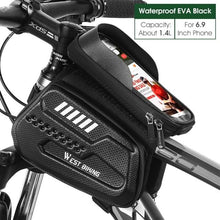 Load image into Gallery viewer, Bicycle Bag Phone Bag Waterproof Front Frame Cycling Bag Sensitive Touch Screen Road Bike Bag Bicycle Phone Bag Bike Phone Holder EVA Waterproof Handlebar Bag With Sensitive Bike Phone Front Frame Bag Bicycle Bag Phone Mount Top Tube Bag Bike 6.0-7.4 Inch