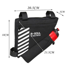 Load image into Gallery viewer, Bicycle Bag Waterproof Bike Triangle Bag Storage Mobile Phone Cycling Bag Bike Tube Pouch Holder Accessories Bike Frame Storage Bag Water Resistant Cycling Handlebar Top Tube Bag Under Seat Pouch Strap-On Adjustable Install Position