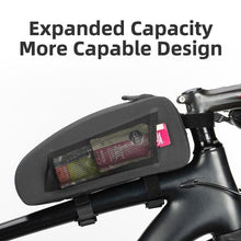 Load image into Gallery viewer, Bicycle Bag Waterproof Cycling Top Front Tube Frame Bag Large Capacity Road Bicycle Black Bike Accessories Top Tube Bike Bag Waterproof Bike Front Frame Bike Bag Bicycle Top Tube Bag Cycling Accessories