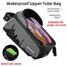 Load image into Gallery viewer, Bicycle Bag Waterproof Touch Screen Cycling Bag Top Front Tube Frame Road Bike Bag 6.5 Phone Case Bike Accessories Bike Phone Top Tube Bag Bicycle Front Frame Storage Bag Cell Phone Mount Holder Bag Case With Touch Screen Waterproof