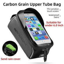 Load image into Gallery viewer, Bicycle Bag Waterproof Touch Screen Cycling Bag Top Front Tube Frame Road Bike Bag 6.5 Phone Case Bike Accessories Bike Phone Top Tube Bag Bicycle Front Frame Storage Bag Cell Phone Mount Holder Bag Case With Touch Screen Waterproof