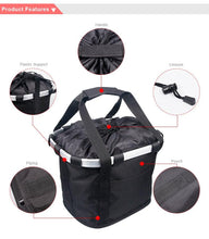 Load image into Gallery viewer, Bicycle Basket Handlebar Cycling Carryings Holder Bike Riding Pouch Cycle Biking Front Baggage Bag Load Bike Basket Detachable Bicycle Basket Folding Small Pet Cat Dog Carrier Front Handlebar Basket For Most Mountain Bikes And Bicycles Easy Install