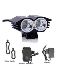 Load image into Gallery viewer, Bicycle Front Light Super Bright Bike Light Road Cycling Headlight 6400mAh Battery Pack Charger Bicycle Light USB Rechargeable Bike Headlight Set Install In Seconds Without Tools Powerful Bike Headlight