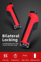 Load image into Gallery viewer, Bicycle Grips Rubber Handle Anti-Skid Cycling Handlebar Cuffs Lock Aluminum Alloy Bike Lock-On Mountain Bike Grips Bicycle Handlebar Locking Grips Non-Slip Handle Grips