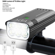 Load image into Gallery viewer, Bicycle Light Rainproof USB Charging LED Cycling Lights Front Lamp Headlight Flashlight Bike Light Bright LED Bicycle Headlight Rechargeable Power Bank Function Headlamp Waterproof For Road Mountain Safety Cycling