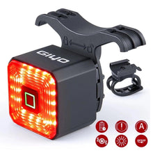 Load image into Gallery viewer, Bicycle Light Smart Rear Taillight USB LED Waterproof Safety Stop Signal Brake Cycling Lamp Waterproof Bike Rear Lights USB Rechargeable Ultra Bright Led Brake Light Cycling Riding Safety Taillight Flashlight