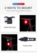 Load image into Gallery viewer, Bicycle Light Smart Rear Taillight USB LED Waterproof Safety Stop Signal Brake Cycling Lamp Waterproof Bike Rear Lights USB Rechargeable Ultra Bright Led Brake Light Cycling Riding Safety Taillight Flashlight