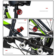 Load image into Gallery viewer, Bicycle Light Taillight Aluminum Alloy Helmet Night Riding Warning Mountain Bike LED Headlight Rear Light Bicycle Ultra Bright LED Warning Bicycle Flashlight USB Rechargeable Auto On/Off Sensor