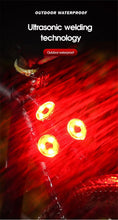 Load image into Gallery viewer, Bicycle Light Taillight Aluminum Alloy Helmet Night Riding Warning Mountain Bike LED Headlight Rear Light Bicycle Ultra Bright LED Warning Bicycle Flashlight USB Rechargeable Auto On/Off Sensor