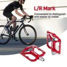 Load image into Gallery viewer, Bicycle Pedal CNC Aluminum Alloy Flat Bicycle Platform Pedal Light Non-Slip Pedal Mountain Bike Riding Pedal Mountain Bike Pedals Sealed Bearing Aluminum Alloy Flat Pedals Road Bicycle Pedals