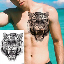 Load image into Gallery viewer, Big Black Tiger Tattoos Waterproof Leopard Tatoos Large Monster Body Arm Legs Tattoo Cool Tiger Face Temporary Tattoos For Women Men