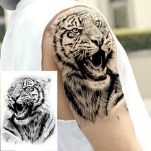 Load image into Gallery viewer, Big Black Tiger Tattoos Waterproof Leopard Tatoos Large Monster Body Arm Legs Tattoo Cool Tiger Face Temporary Tattoos For Women Men