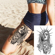 Load image into Gallery viewer, Big Black Tiger Tattoos Waterproof Leopard Tatoos Large Monster Body Arm Legs Tattoo Cool Tiger Face Temporary Tattoos For Women Men