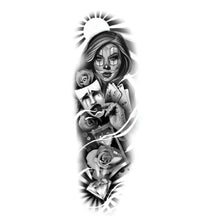 Load image into Gallery viewer, Big Realistic Tiger Tattoo Waterproof Temporary Dragon Flower Sticker Full Arm Large Size Sleeve Big Luxury Design For Mens