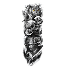 Load image into Gallery viewer, Big Realistic Tiger Tattoo Waterproof Temporary Dragon Flower Sticker Full Arm Large Size Sleeve Big Luxury Design For Mens