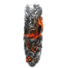 Load image into Gallery viewer, Big Realistic Tiger Tattoo Waterproof Temporary Dragon Flower Sticker Full Arm Large Size Sleeve Big Luxury Design For Mens