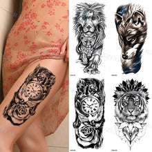 Load image into Gallery viewer, Big Tiger Lion Waterproof Temporary Sticker Tattoo Arm Legs Fake Tattoo Stickers For Adults Realistic Luxury Design For Mens Womens