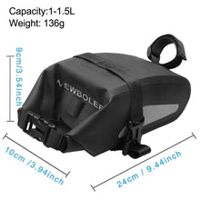 Load image into Gallery viewer, Bike Bag Waterproof Large Capacity Bicycle Bag Cycling Foldable Road Trunk Bike Packing Large Bike Bags Waterproof Bike Bag Under Seat Roll Up Cycling Rear Tail Pack Black 13L