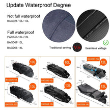 Load image into Gallery viewer, Bike Bag Waterproof Large Capacity Bicycle Bag Cycling Foldable Road Trunk Bike Packing Large Bike Bags Waterproof Bike Bag Under Seat Roll Up Cycling Rear Tail Pack Black 13L