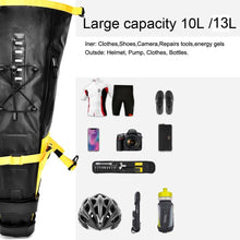 Load image into Gallery viewer, Bike Bag Waterproof Large Capacity Bicycle Bag Cycling Foldable Road Trunk Bike Packing Large Bike Bags Waterproof Bike Bag Under Seat Roll Up Cycling Rear Tail Pack Black 13L