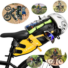 Load image into Gallery viewer, Bike Bag Waterproof Large Capacity Bicycle Bag Cycling Foldable Road Trunk Bike Packing Large Bike Bags Waterproof Bike Bag Under Seat Roll Up Cycling Rear Tail Pack Black 13L