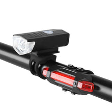 Load image into Gallery viewer, Bike Bicycle Light USB LED Rechargeable Set Mountain Cycle Front Back Headlight Lamp Flashlight USB Rechargeable Bike Light Set Bike Headlight Tail Light For Night Riding