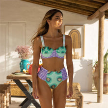 Load image into Gallery viewer, Bikini Female Swimsuit Women Swimwear Push Up Bikinis Set High Waist Swimming Suits Two Piece Set Women Swimsuit Solid Printed Bikini Push-Up Pad Swimwear Set Beachwear Ruffled Bathing Suit