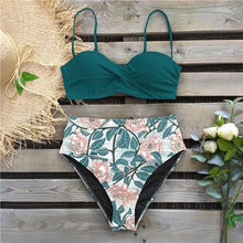 Load image into Gallery viewer, Bikini Female Swimsuit Women Swimwear Push Up Bikinis Set High Waist Swimming Suits Two Piece Set Women Swimsuit Solid Printed Bikini Push-Up Pad Swimwear Set Beachwear Ruffled Bathing Suit