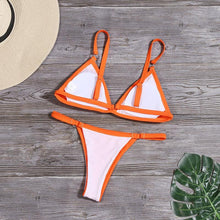 Load image into Gallery viewer, Bikini New Summer Solid Bikini Set Low Waist Swimwear Women Bathing Suit Swimsuit Female Cheeky Bikini Swimsuit Triangle Two Piece Basic Solid Thong Tanning Suits