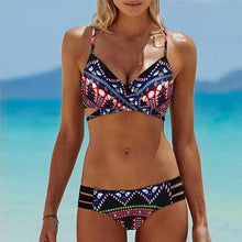 Load image into Gallery viewer, Bikini Pad Push Up Swimwear Women Swimsuit Bath Suit Bikini Set Beachwear Two Piece Costume Summer Bikini Women's Push Up Bathing Suits Swimsuits Halter Bandage Two Piece Bikini