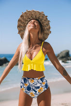 Load image into Gallery viewer, Bikini Push Up Summer Floral Swimwear Sport Women Plus Size Swimming Suit For Women Women Bikini Set Ruffle Two Piece Swimsuit Flounce Push Up Cutout Swimwear Bathing Suits Swimsuit High Waist Bikini Set